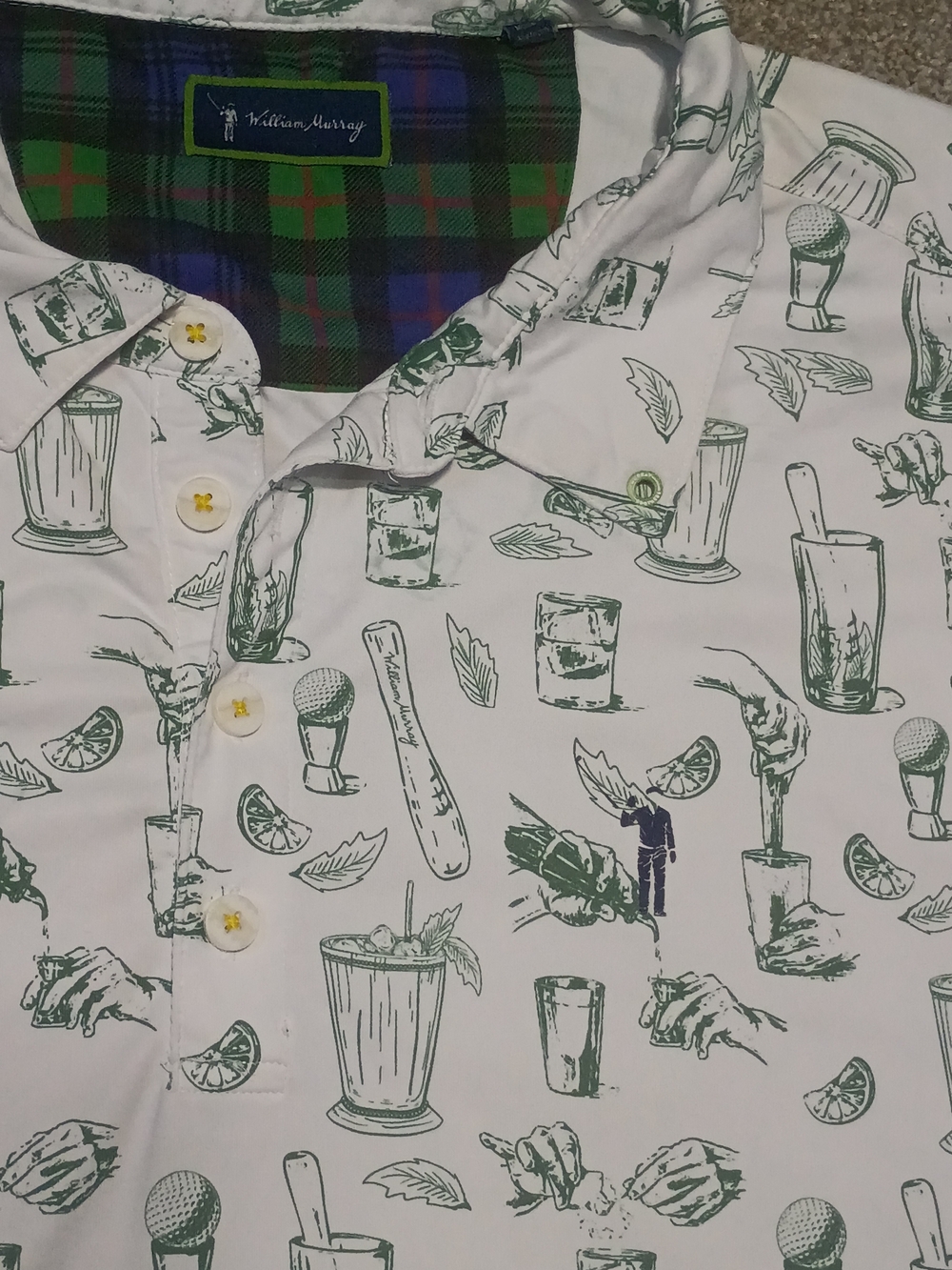 William Murray Three Button Polo Shirt Men's Size XL